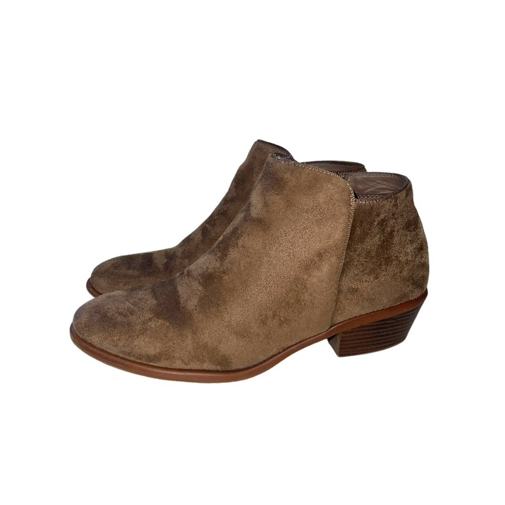 Charlotte Russe Manny Taupe Brown Faux Suede Ankle Boots 7 Women’s